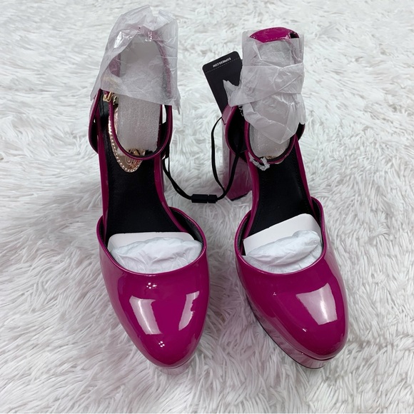 Express Rounded Toe Platform Pumps patent leather in wild orchid - Picture 1 of 9